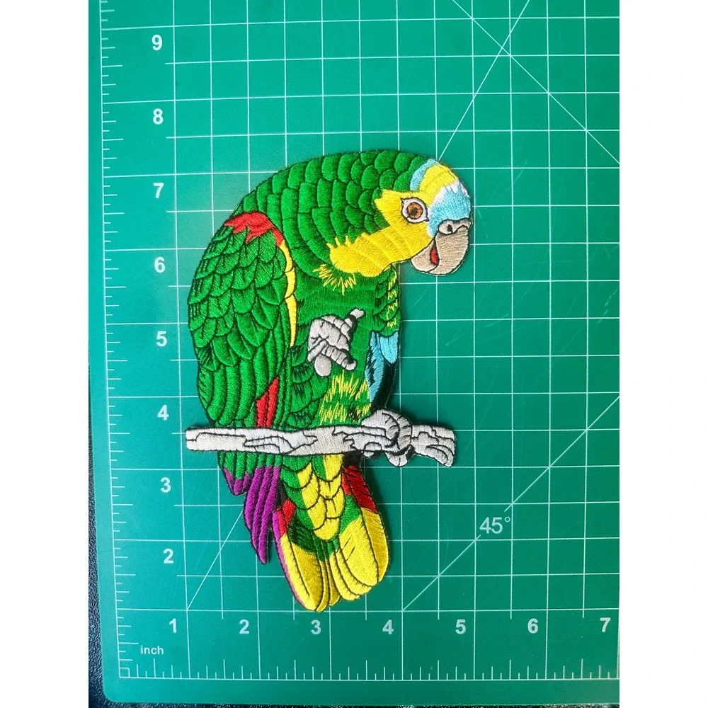 Large Parrot Applique Embroidered Patch Tropical Bird‎ Iron On Sew On DIY Craft